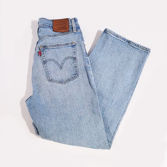 Levi's Ribcage Straight Medium Wash High Rise Ankle Jeans - Size 27 - Picture 6 of 14